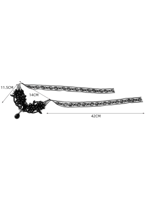 Gothic Retro Fashion Victorian Black Exaggerated Lace Diamond Halloween Necklace