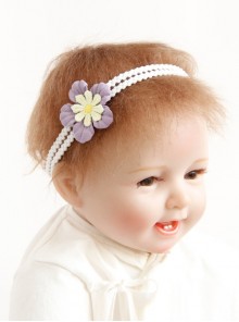 Cute Fashion Baby Girl Child Purple Flower Hundred Days Old Elastic Hair Band