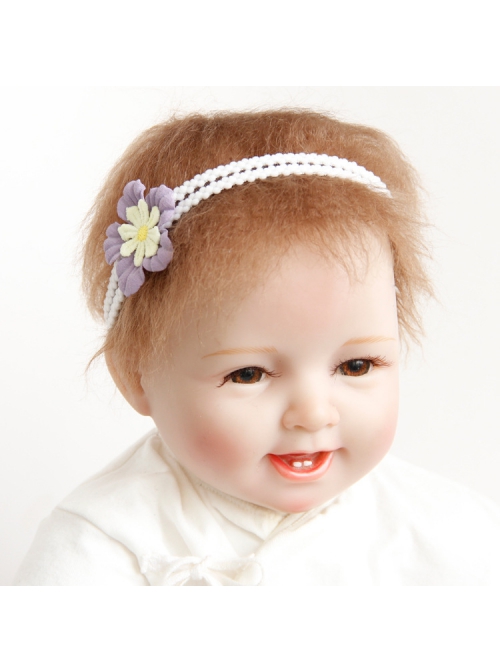 Cute Fashion Baby Girl Child Purple Flower Hundred Days Old Elastic Hair Band