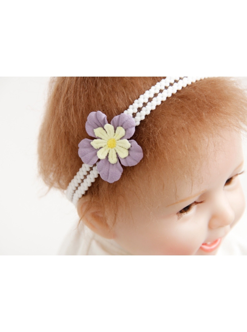 Cute Fashion Baby Girl Child Purple Flower Hundred Days Old Elastic Hair Band