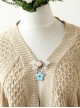 Casual Fashion Blue Cherry Blossom Handmade White Lace Pink Rose Retro Brooch