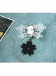 Casual Fashion Blue Cherry Blossom Handmade White Lace Pink Rose Retro Brooch