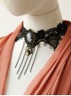 Retro Fashion Gothic Beauty Bow Black Lace Fringe Female Bride Exaggerated Choker