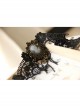 Retro Fashion Gothic Beauty Bow Black Lace Fringe Female Bride Exaggerated Choker