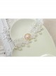 Vintage Baroque Fashion White Bride Bridesmaid Lace Imitation Pearl Female Choker