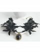 Fashion Gothic Retro Black Lace Flower Diamond Female Wide Necklace