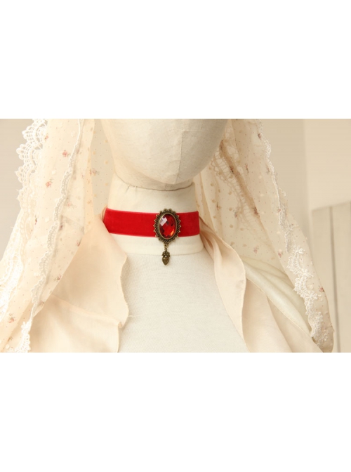Simple Cute Love Red Bride Retro Fashion Lace Female Choker