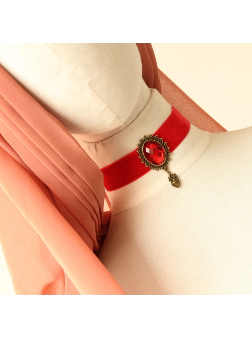 Simple Cute Love Red Bride Retro Fashion Lace Female Choker