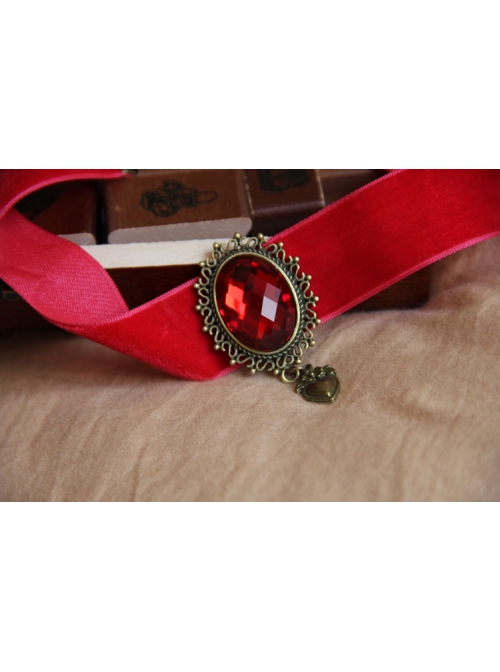 Simple Cute Love Red Bride Retro Fashion Lace Female Choker