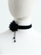 Black Gothic Retro Fashion Lace Flower Velvet Exaggerated Female Performance Choker