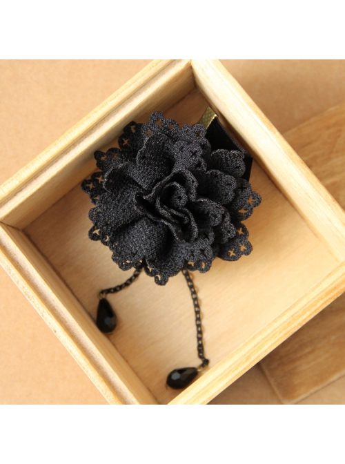 Black Gothic Retro Fashion Lace Flower Velvet Exaggerated Female Performance Choker