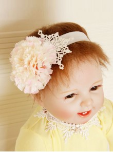 Cute Fashion Birthday White Lace Snowflake Flower Baby Girl Elastic Headband