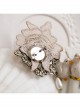 Cute Fashion Casual Handmade Retro Golden Lace Pink Flowers Green Leaves Rabbit Pearl Brooch