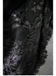 Black Stretch Velvet Fabric 3D Burnt Flower Fabric Lace Skirt Gothic Dress Coat