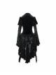 Black Stretch Velvet Fabric 3D Burnt Flower Fabric Lace Skirt Gothic Dress Coat