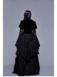 Black Stretch Velvet Fabric 3D Burnt Flower Fabric Lace Skirt Gothic Dress Coat