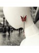 Gothic Burgundy Butterfly Exaggerated Tassel Female Handmade Retro Long Earrings