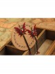 Gothic Burgundy Butterfly Exaggerated Tassel Female Handmade Retro Long Earrings