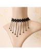 Fashion Gothic Retro Party Black Tassel Lace Flowers Female Choker