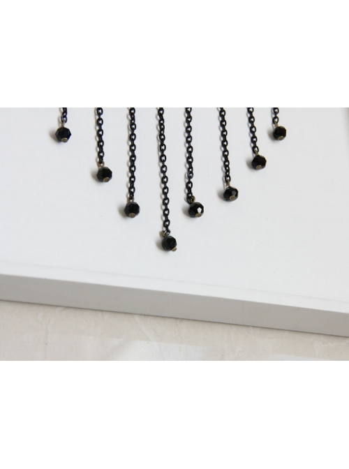 Fashion Gothic Retro Party Black Tassel Lace Flowers Female Choker