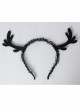 Cute Black Fashion Antlers Lace Funny Halloween Christmas Holiday Headband