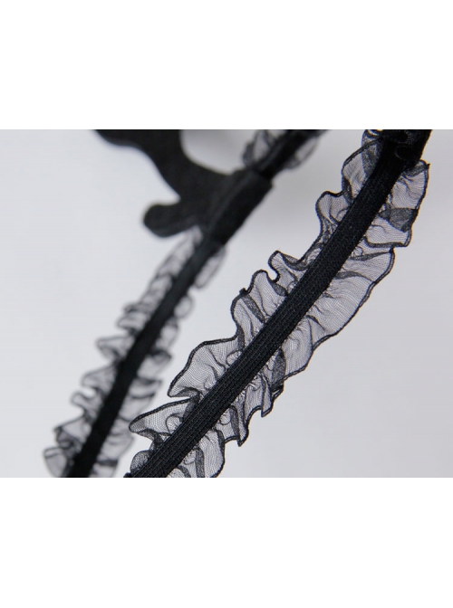 Cute Black Fashion Antlers Lace Funny Halloween Christmas Holiday Headband
