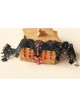 Gothic Beaded Black Lace Flower Ruby Retro Personality Fashion Necklace