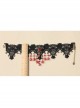 Gothic Beaded Black Lace Flower Ruby Retro Personality Fashion Necklace