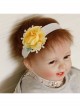 Cute Fashion White Fabric Yellow Flowers Baby Girl Year Old Holiday Travel Headband