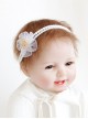 Fashion Cute White Flowers Pearl Butterfly Handmade Design Children Baby Holiday Elastic Headband