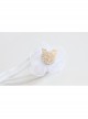 Fashion Cute White Flowers Pearl Butterfly Handmade Design Children Baby Holiday Elastic Headband