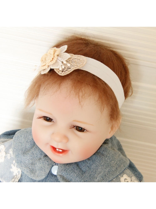Fashion Golden White Lace Yarn Flower Festival Birthday Girl Baby Child Princess Cute Hairband