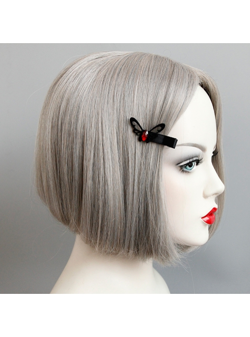 Gothic Black Retro Fashion Halloween Prom Party Holiday Show Butterfly Ruby Hairpin