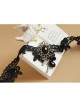 Fashion Gothic Retro Sexy Black Lace Leaves Gemstone Choker