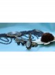 Gothic Retro Fashion Purple Flower Black Crystal Lace Bracelet With Ring One Chain