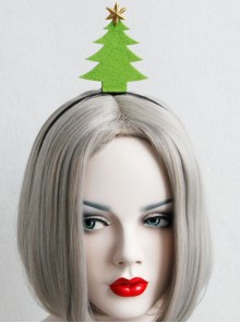 Cute Fashion Green Christmas Tree Golden Stars Christmas Holiday Funny Performance Headband