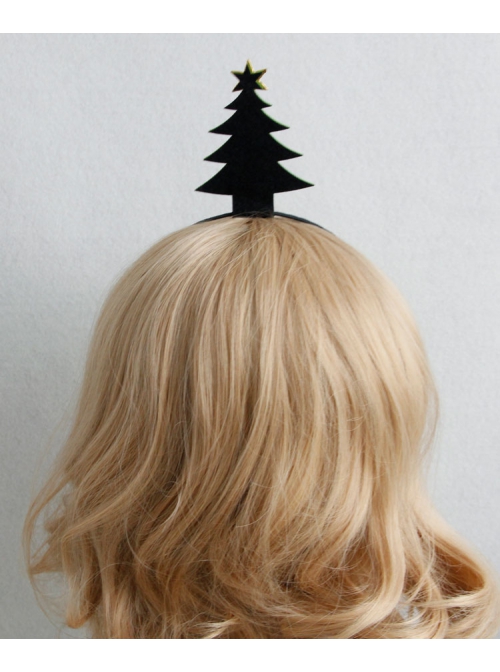 Cute Fashion Green Christmas Tree Golden Stars Christmas Holiday Funny Performance Headband