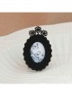 Creative Retro Fashion Black Butterfly Lace Fabric Small Brooch