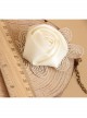 Retro Fashion White Rose Flower Golden Lace Bride Wedding Dress Bracelet