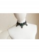 Retro Gothic Black Fashion Sexy Lace Dark Green Flowers Female Choker