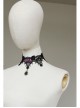 Gothic Retro Fashion Party Black Female Lace Gemstone Pink Rose Wedding Dress Choker