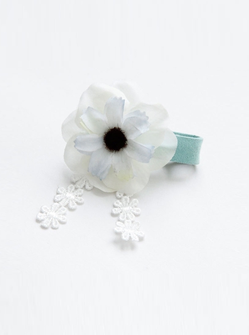 Cute Fashion White Flowers Lace Baby Girl Birthday Birthday Holiday Dance Hairpin