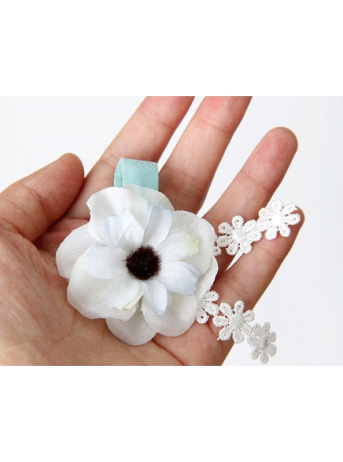 Cute Fashion White Flowers Lace Baby Girl Birthday Birthday Holiday Dance Hairpin