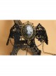 Gothic Vampire Beauty Portrait Retro Tassel Black Lace Female Bracelet With Ring One Chain
