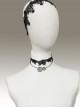 Steampunk Black Gear Retro Lace Birthday Wedding Dress Choker