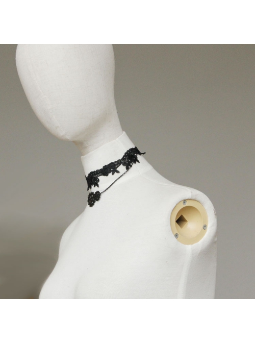 Steampunk Black Gear Retro Lace Birthday Wedding Dress Choker