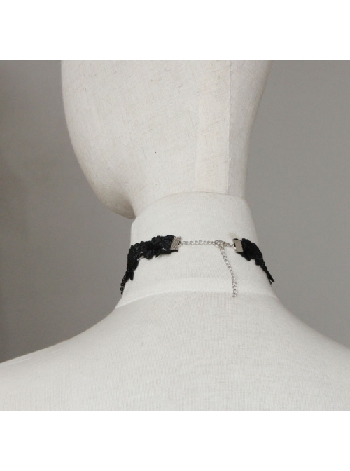 Steampunk Black Gear Retro Lace Birthday Wedding Dress Choker
