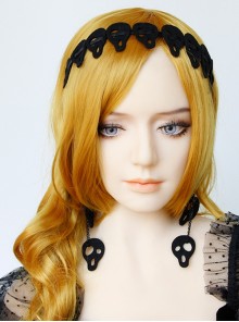 Gothic Black Halloween Party Accessories Exaggerated Skull Street Retro Long Earrings