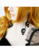 Gothic Black Halloween Party Accessories Exaggerated Skull Street Retro Long Earrings