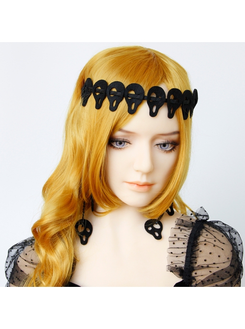Gothic Black Halloween Party Accessories Exaggerated Skull Street Retro Long Earrings